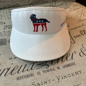 Southern Proper White Visor with Patriotic Dog Design
